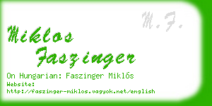miklos faszinger business card