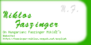 miklos faszinger business card